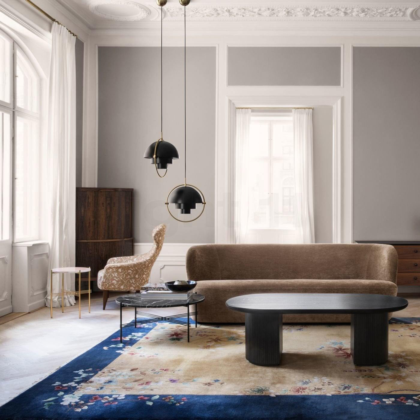 Multi-Lite pendant light close detail showing the slim ring frame around the hemisphere shade