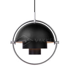 Multi-Lite pendant light shown from below highlighting the adjustable shade halves