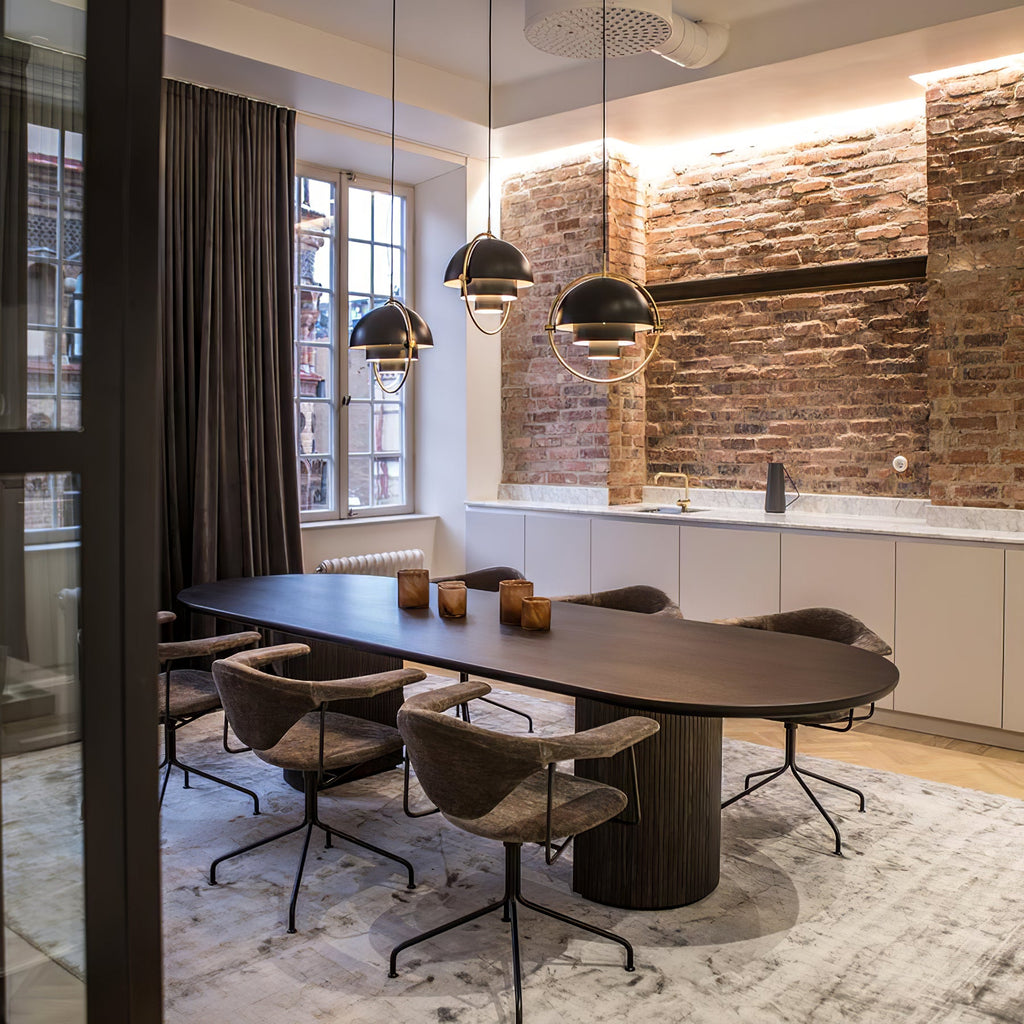 Multi-Lite pendant light close detail showing the slim ring frame around the hemisphere shade