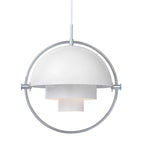 Multi-Lite pendant light shown with the shade halves turned for a soft ceiling glow