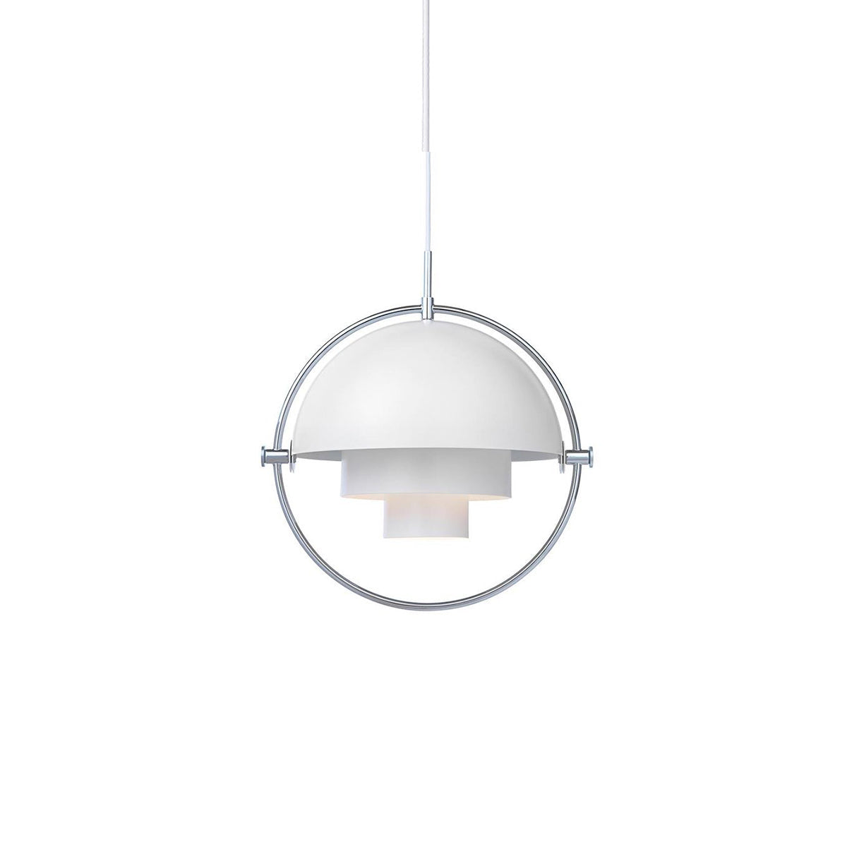 Multi-Lite pendant light shown from below highlighting the adjustable shade halves