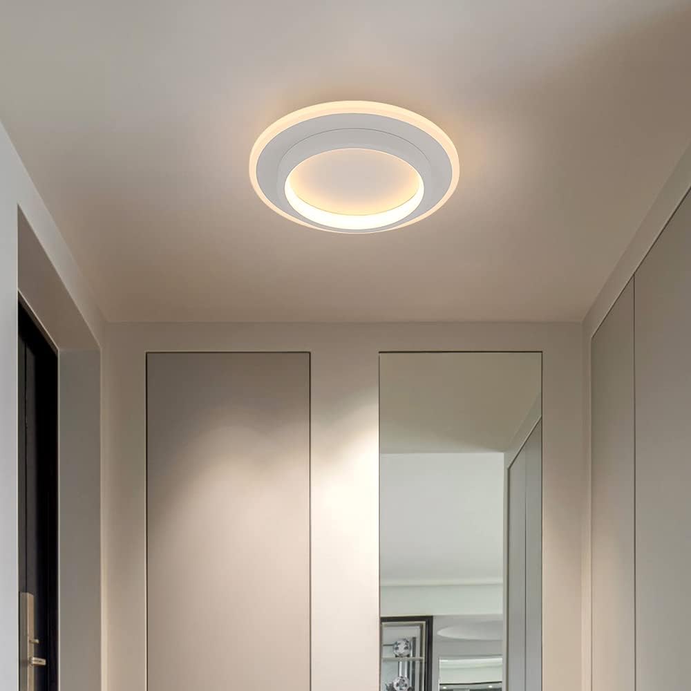 Tiered Circular Ceiling Light In Metal, 12-Inch Flush Mount