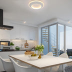 Tiered Circular Ceiling Light In Metal, 12-Inch Flush Mount
