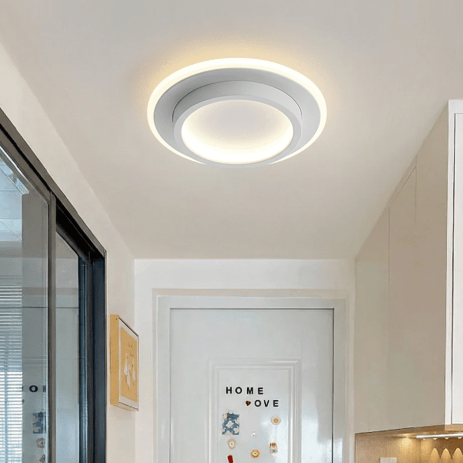 Tiered Circular Ceiling Light In Metal, 12-Inch Flush Mount