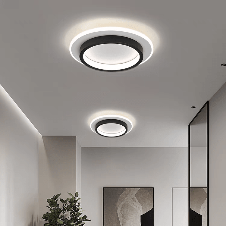 Tiered Circular Ceiling Light In Metal, 12-Inch Flush Mount