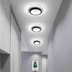 Tiered Circular Ceiling Light In Metal, 12-Inch Flush Mount