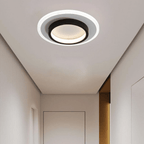 Tiered Circular Ceiling Light In Metal, 12-Inch Flush Mount