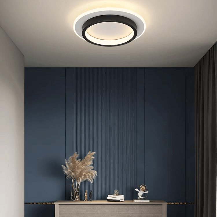 Tiered Circular Ceiling Light In Metal, 12-Inch Flush Mount