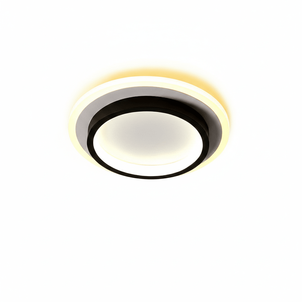 Tiered Circular Ceiling Light In Metal, 12-Inch Flush Mount