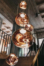 Pendellampe, moderne lava smeltet skærm, spejleffekt, E26 / E27, IP44