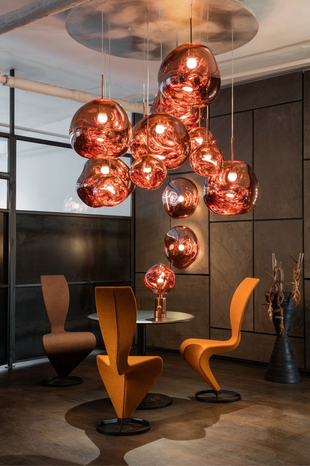 Pendellampe, moderne lava smeltet skærm, spejleffekt, E26 / E27, IP44