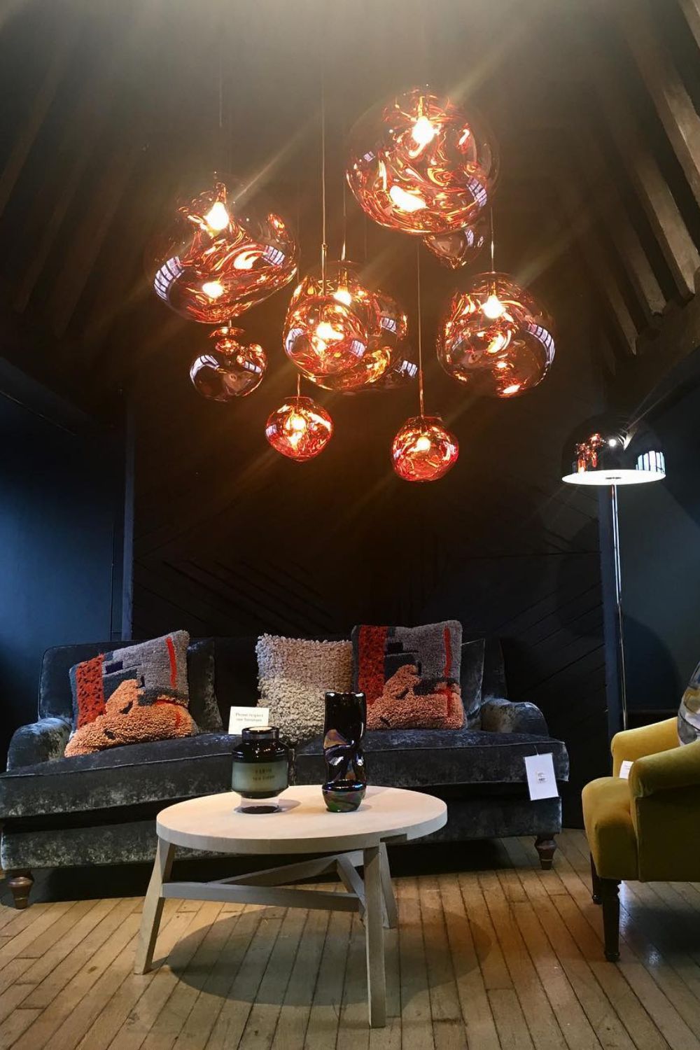 Pendellampe, moderne lava smeltet skærm, spejleffekt, E26 / E27, IP44
