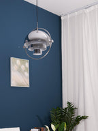 Multi-Lite pendant light shown from below highlighting the adjustable shade halves