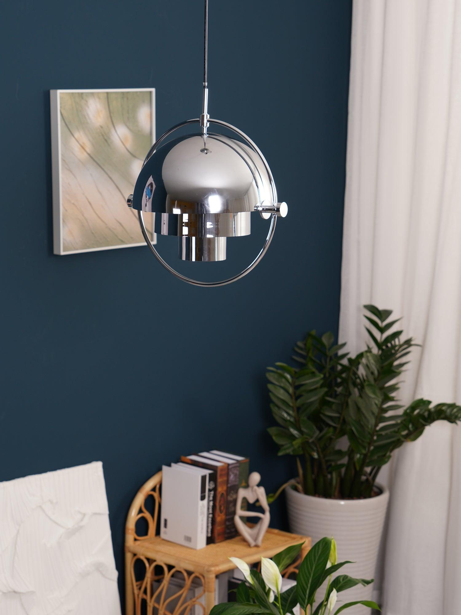 Multi-Lite pendant light close detail showing the slim ring frame around the hemisphere shade