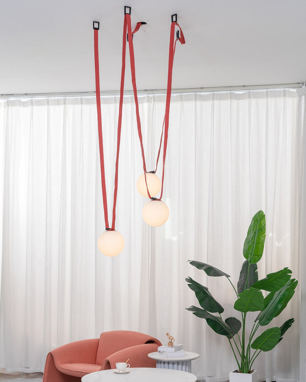 Multiple Belt Art Pendant Light full multi-head display