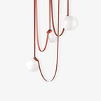 Multiple Belt Art Pendant Light overview of full sculptural form