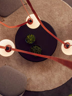 Multiple Belt Art Pendant Light belt and globe detail shot