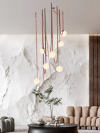 Multiple Belt Art Pendant Light angled fixture view