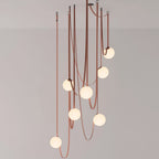 Multiple Belt Art Pendant Light belts and globes overview