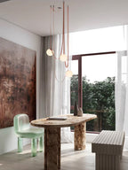 Multiple Belt Art Pendant Light suspended globes from below
