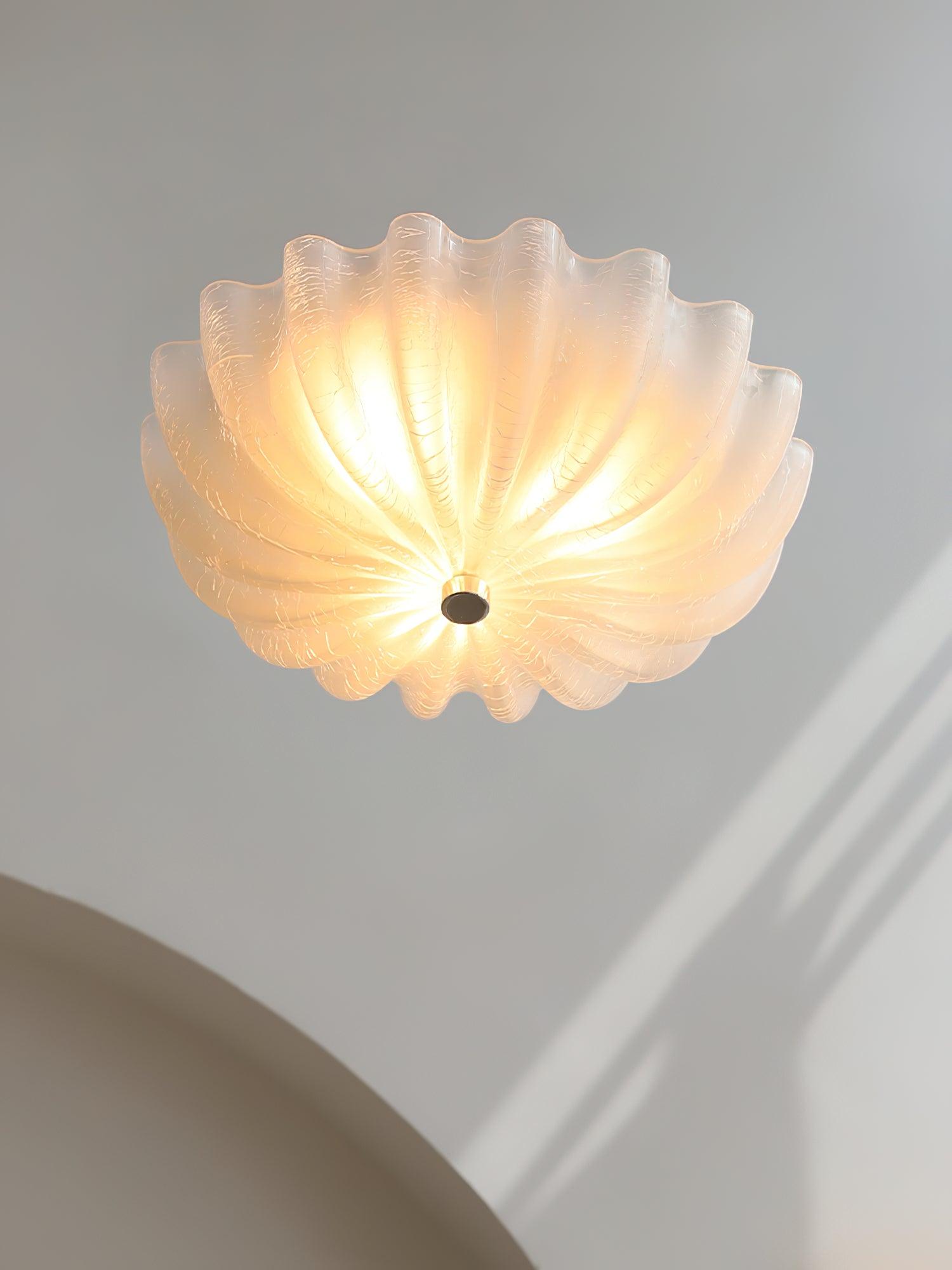 Murano Glass Flush Ceiling Light blown glass detail shot