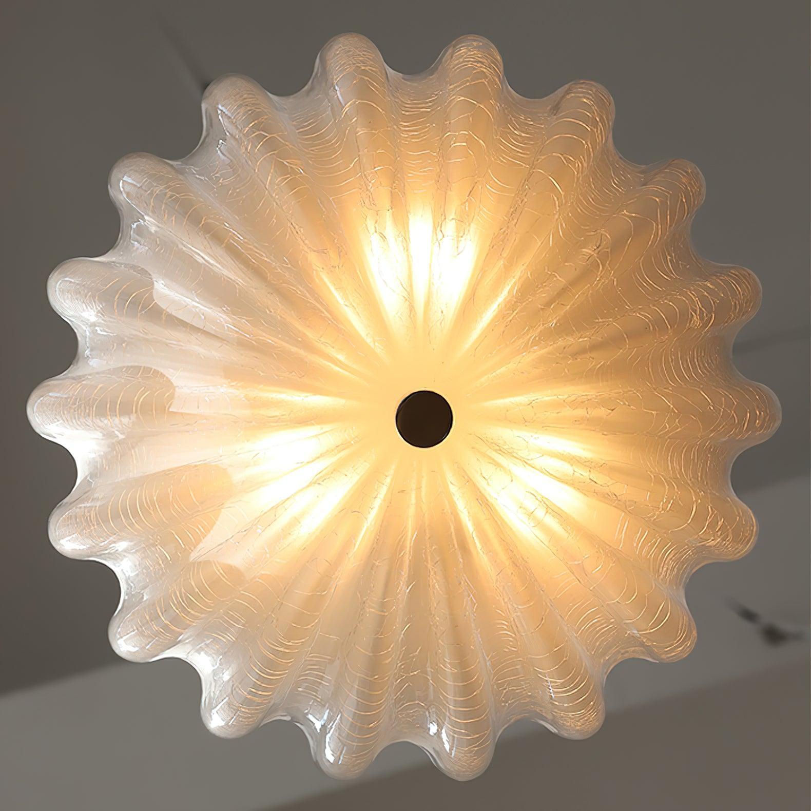 Murano Glass Flush Ceiling Light close-up of glass surface