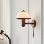 Mushroom wall lamp size reference shown next to surrounding decor