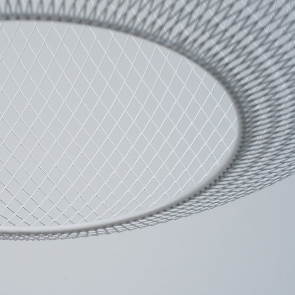 Pendant Light, Latticed Iron Mesh Shade, Black or White, Integrated LED