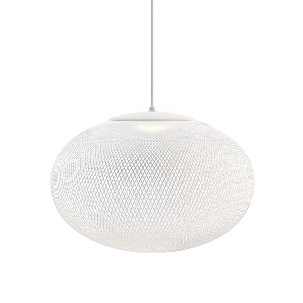 Pendant Light, Latticed Iron Mesh Shade, Black or White, Integrated LED