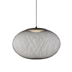 Pendant Light, Latticed Iron Mesh Shade, Black or White, Integrated LED