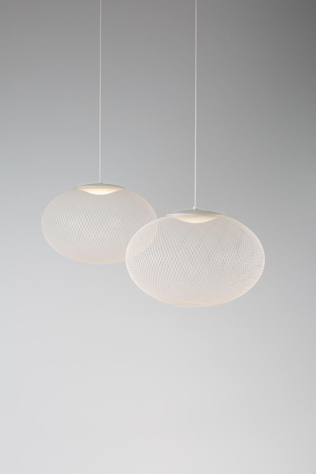 Pendant Light, Latticed Iron Mesh Shade, Black or White, Integrated LED