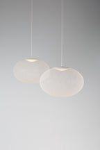 Pendant Light, Latticed Iron Mesh Shade, Black or White, Integrated LED