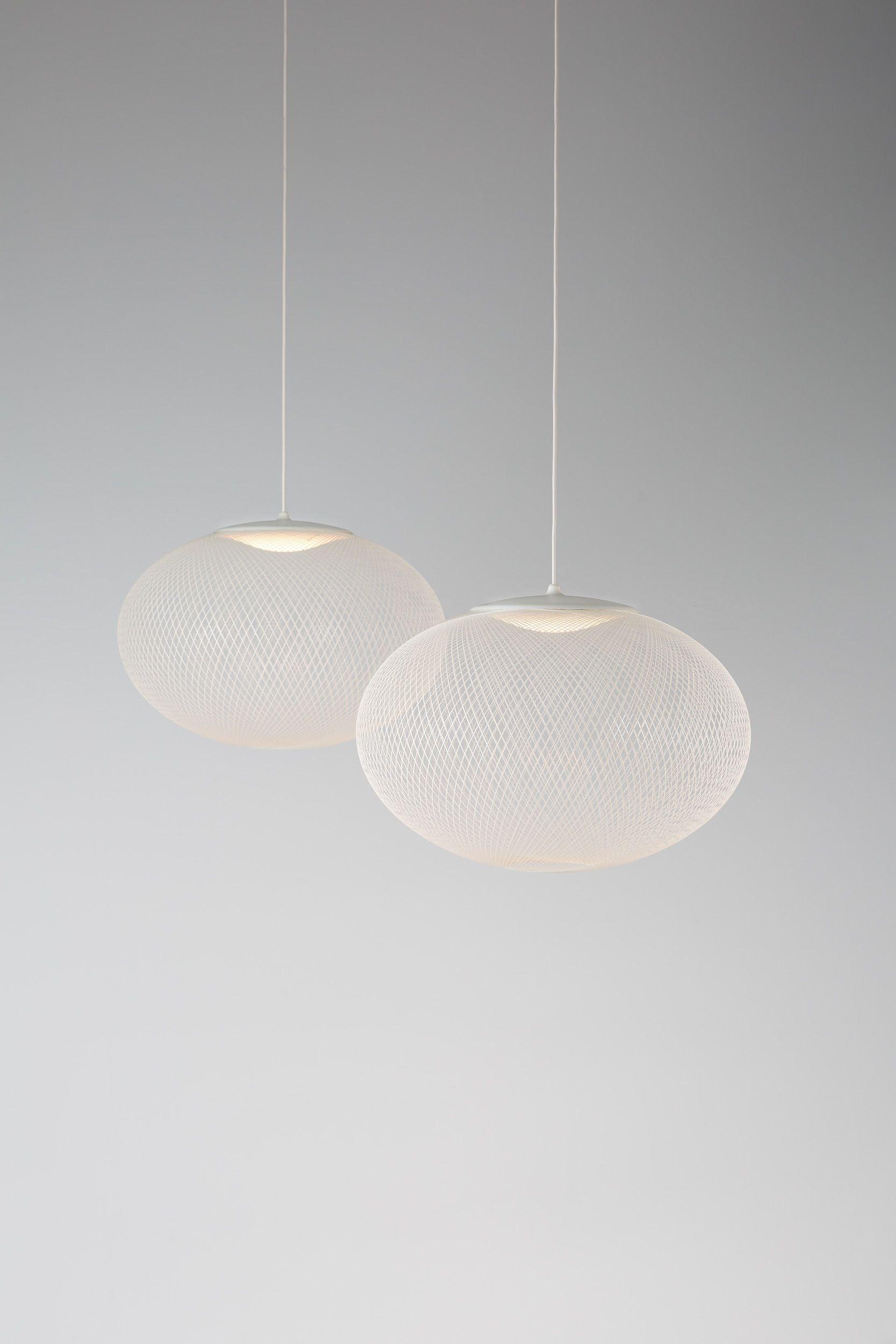 Pendant Light, Latticed Iron Mesh Shade, Black or White, Integrated LED