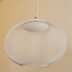 Pendant Light, Latticed Iron Mesh Shade, Black or White, Integrated LED