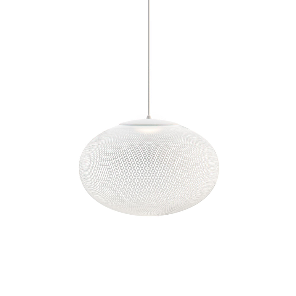 Iron mesh pendant light casting delicate shadow patterns