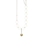 Necklace pendant light arranged in a flowing line of globes