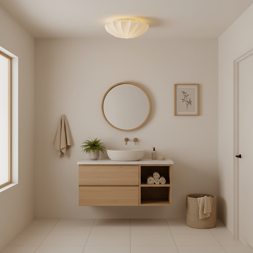 Nelson Bubble ceiling lamp in white viewed against a neutral ceiling