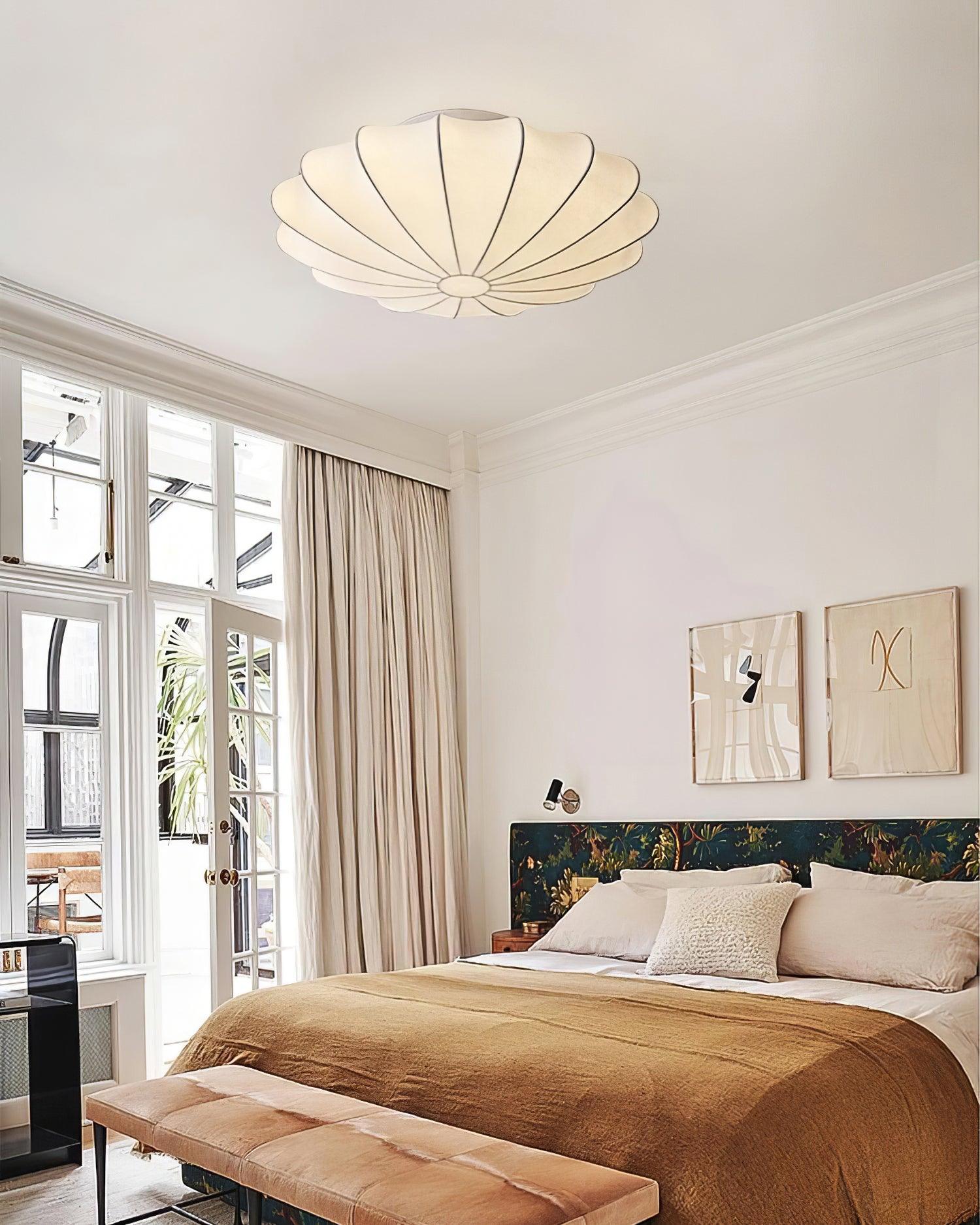 Nelson Bubble ceiling lamp in white viewed against a neutral ceiling