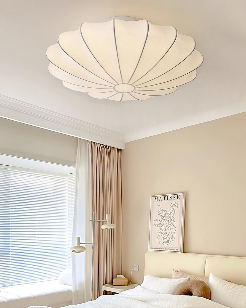 Nelson Bubble ceiling lamp in white viewed against a neutral ceiling