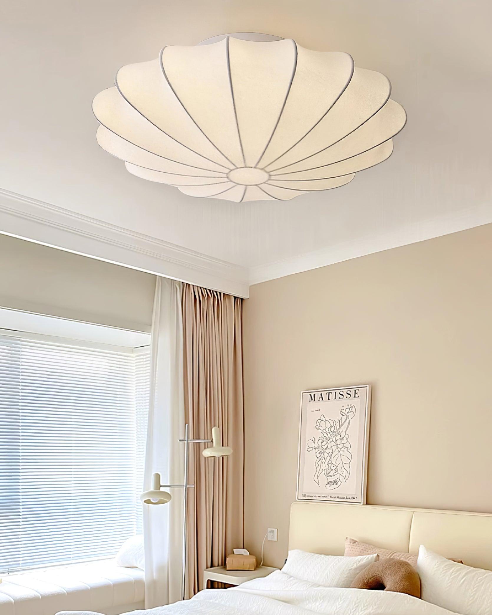Nelson Bubble ceiling lamp in white viewed against a neutral ceiling