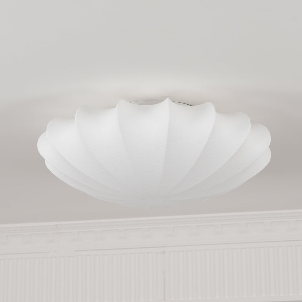 Nelson Bubble ceiling lamp in white viewed against a neutral ceiling