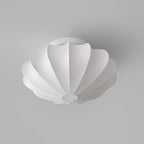 Nelson Bubble ceiling lamp close detail of the silk mesh texture and crisscross frame