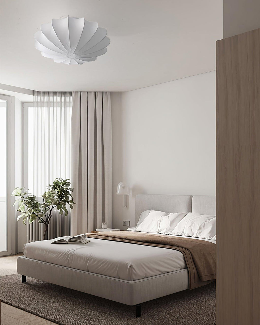 Nelson Bubble ceiling lamp hung in a cluster at staggered heights in an interior