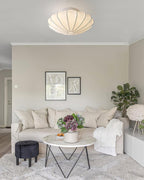 Nelson Bubble ceiling lamp close detail of the silk mesh texture and crisscross frame