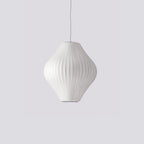 Pendant Light, Crisscross Bubble, Mulberry Silk, Steel Wireframe, E26
