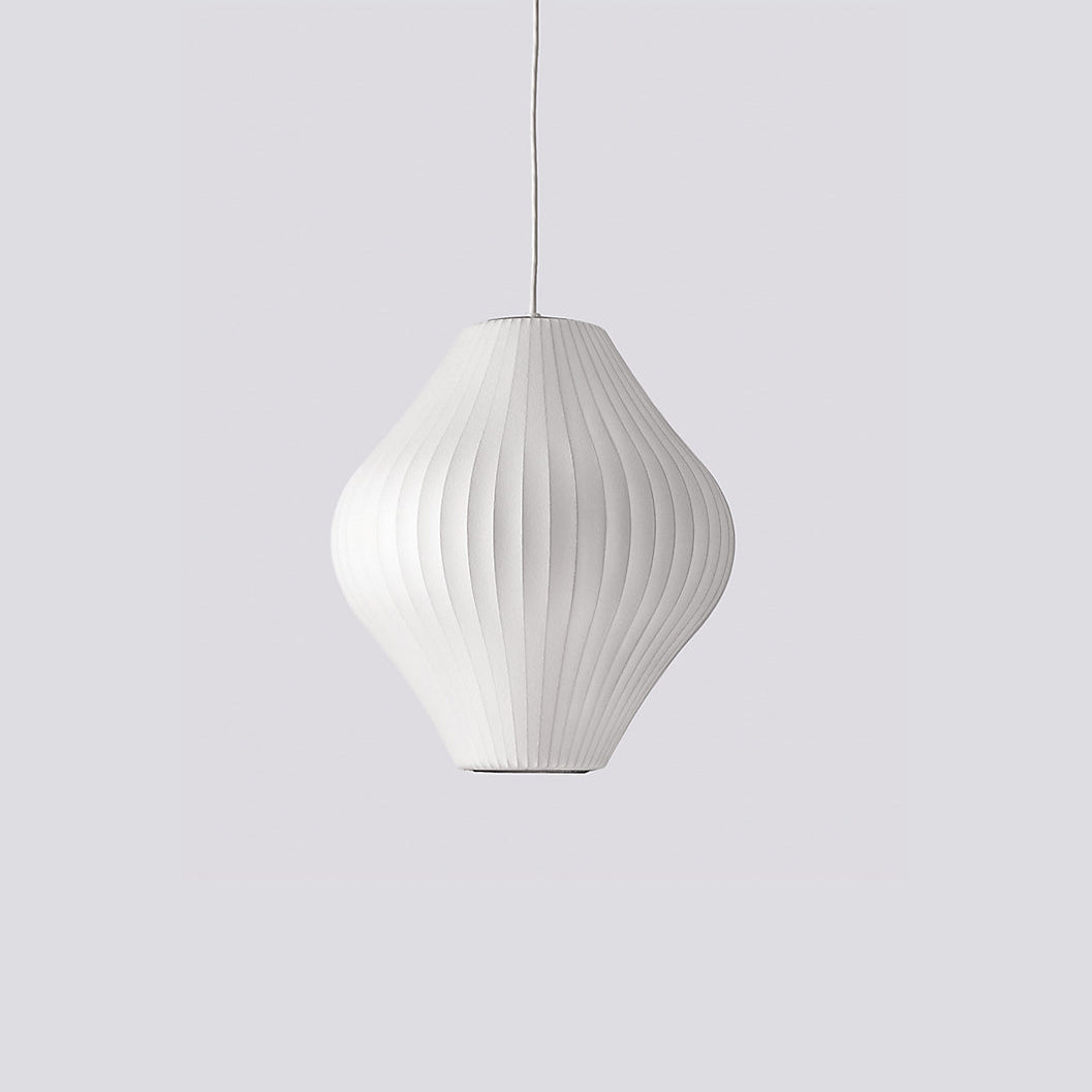 Pendant Light, Crisscross Bubble, Mulberry Silk, Steel Wireframe, E26