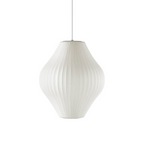 Mulberry silk bubble pendant light shown on a neutral backdrop