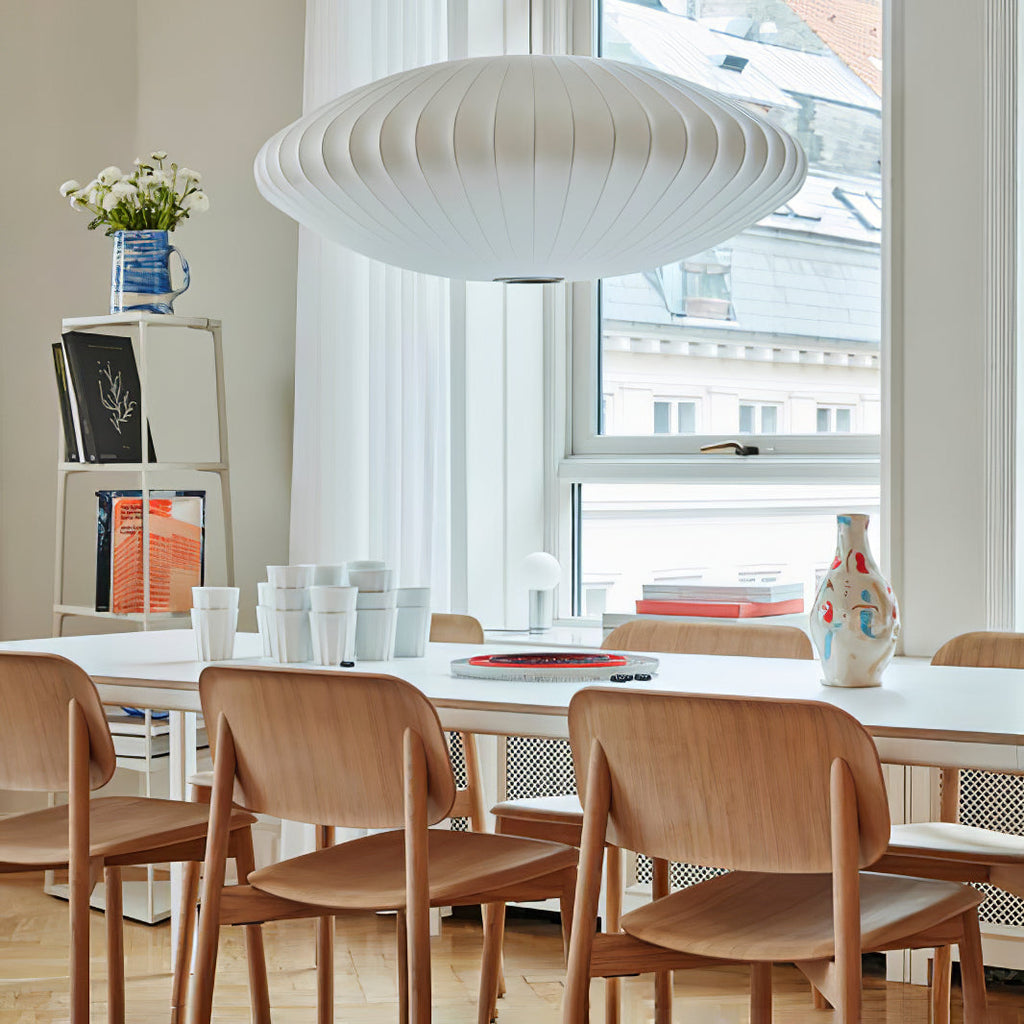Pendant Light, Crisscross Bubble, Mulberry Silk, Steel Wireframe, E26