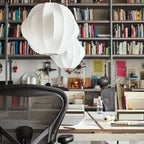 Pendant Light, Crisscross Bubble, Mulberry Silk, Steel Wireframe, E26