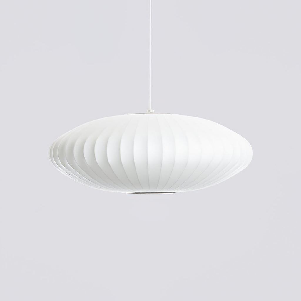 Pendant Light, Crisscross Bubble, Mulberry Silk, Steel Wireframe, E26